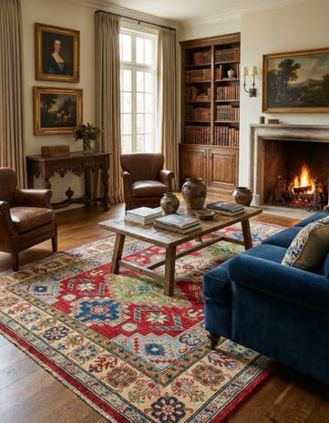 5' 6 x 7' 5 Hand Knotted Kazak Rug