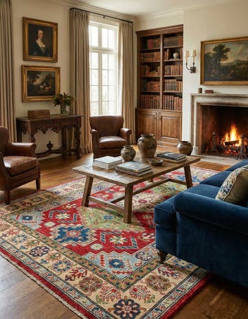 5' 6 x 7' 5 Hand Knotted Kazak Rug