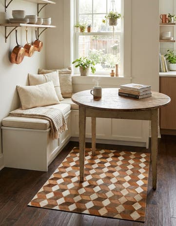 2' x 3' Cowhide Leather Rug