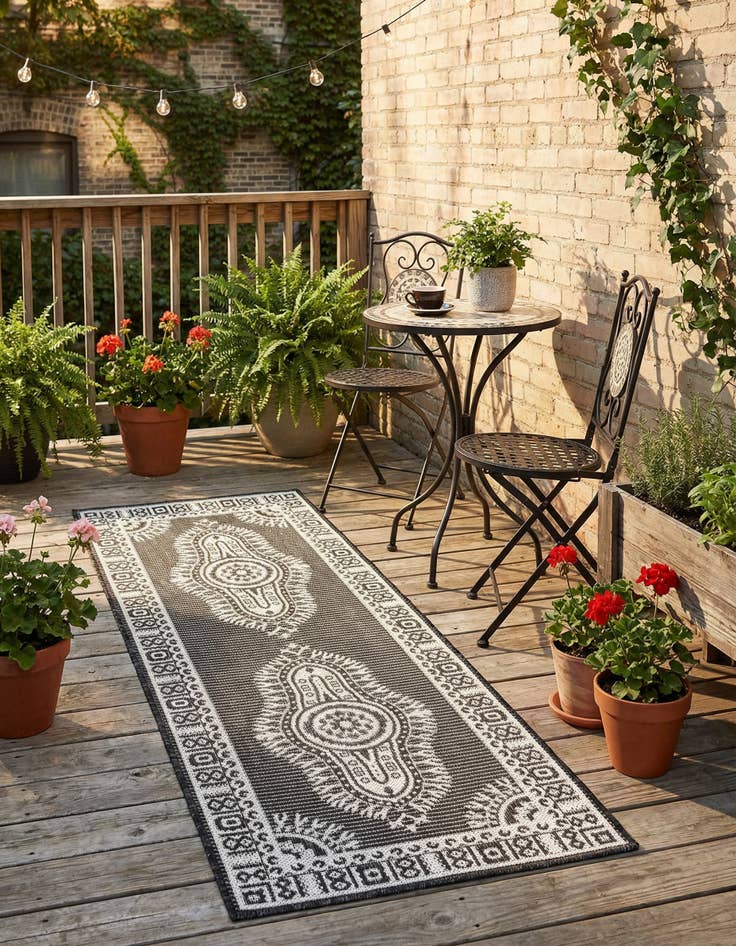 Detail image of  2' x 5' 3  Washable Traditional Indoor / Outdoor Runner Rug