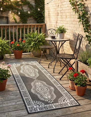 2' x 5' 3 Easy-Clean Traditional Indoor / Outdoor Runner Rug