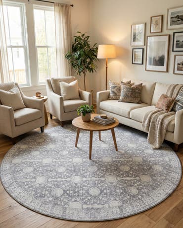  7' 6 x 7' 6  Washable Timeless Round Rug