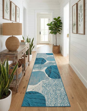 2' 7 x 12' Easy-Clean Modern Indoor / Outdoor Runner Rug