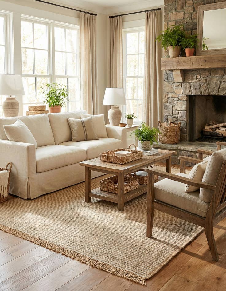 Detail image of 5' 3 x 8' Cottage Farm Rug