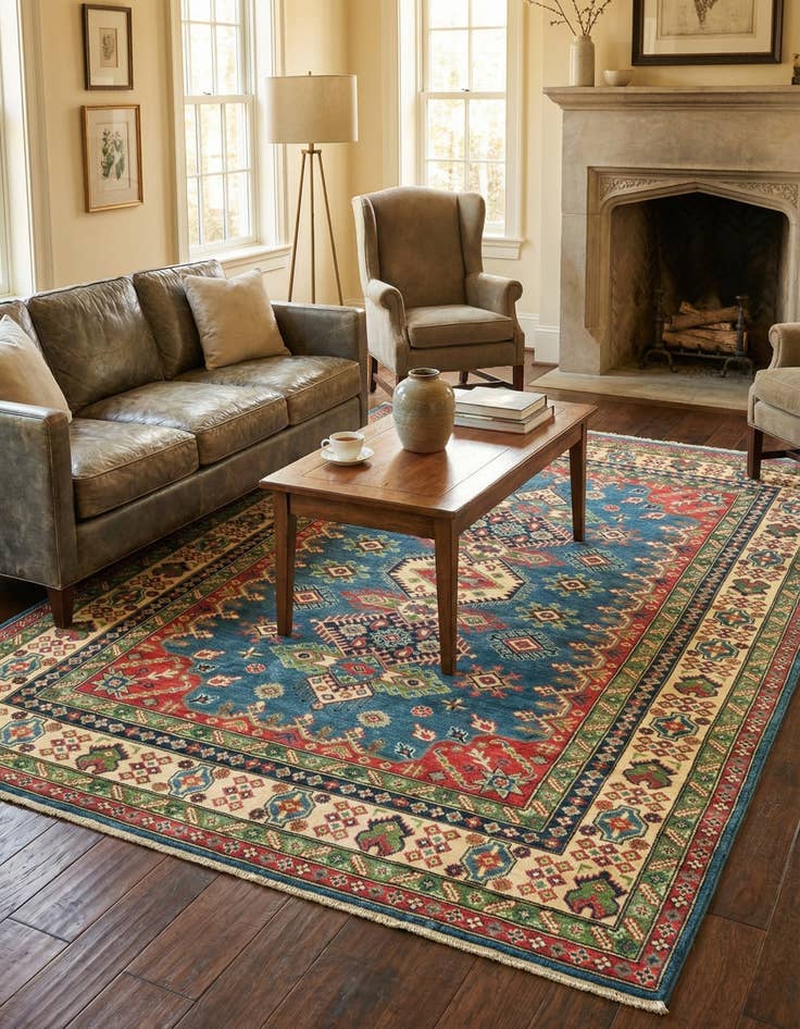 Detail image of 6' 6 x 9' 3  Hand Knotted Kazak Rug