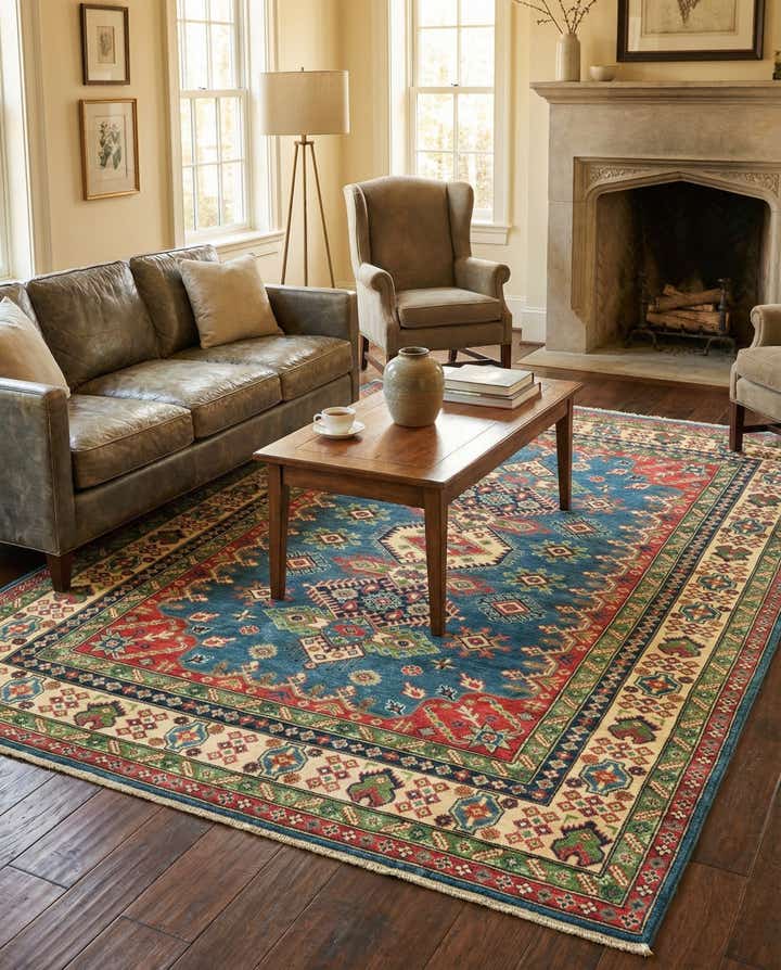 6' 6 x 9' 3 Hand Knotted Kazak Rug