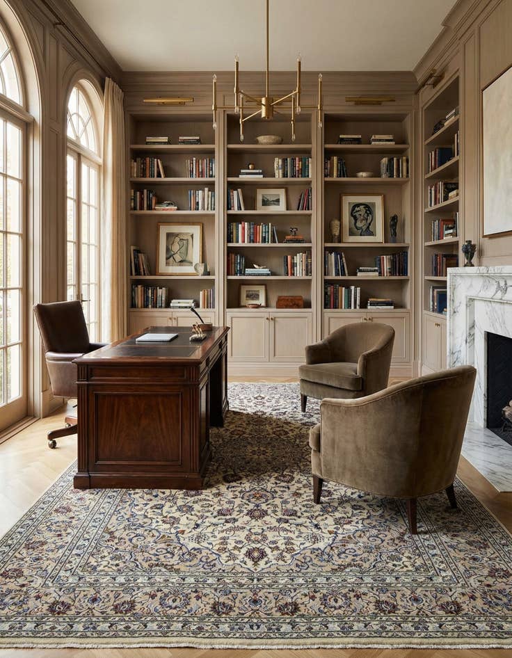 Detail image of 8' 4 x 11' 4  Hand Knotted Kashan Persian Rug