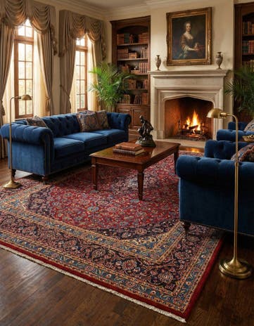 9' 6 x 12' 11 Kashan Wool Rug