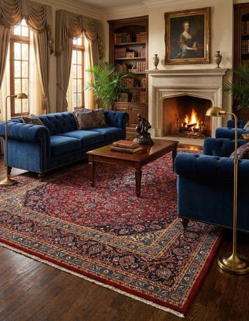 9' 6 x 12' 11 Kashan Wool Rug