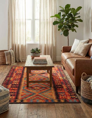 6' x 9' Easy-Clean Tribal Indoor / Outdoor Rug