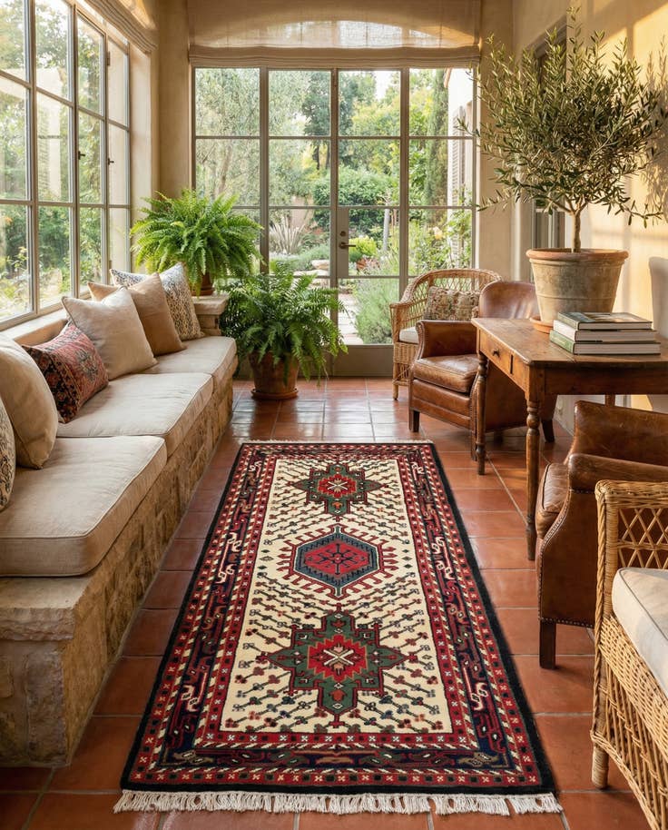 Detail image of 3' 6 x 6' 5 Hand Knotted Gharajeh Wool Rug