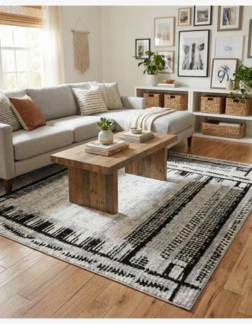 Black and White Tagine Rug