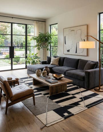 6' 7 x 9' 8 Hand Woven Kilim Modern Wool Rug