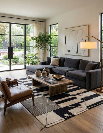6' 7 x 9' 8 Hand Woven Kilim Modern Wool Rug