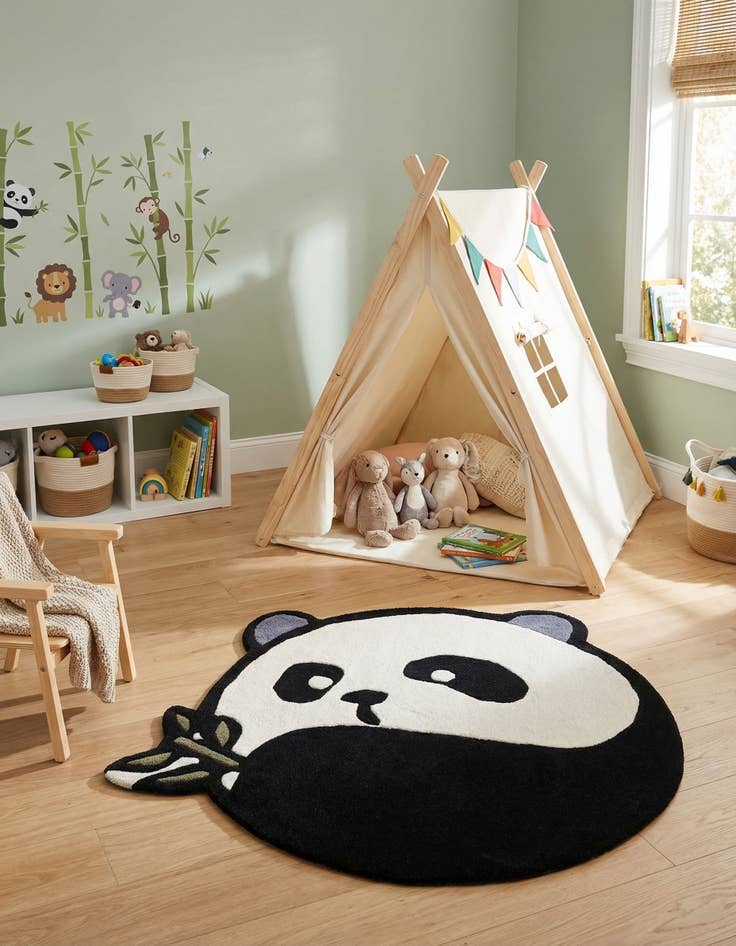 Detail image of  4' 1 x 4' 1 Playtime Kids Wool Freeform Rug