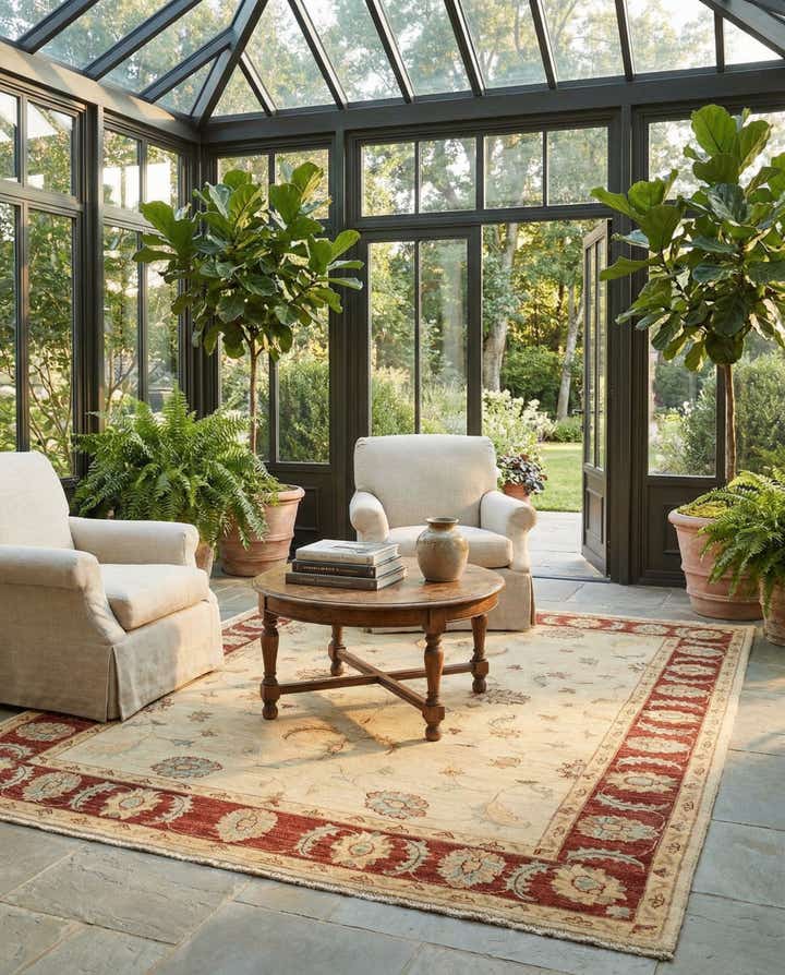 5' 7 x 7' 7 Hand Knotted Peshawar Ziegler Rug