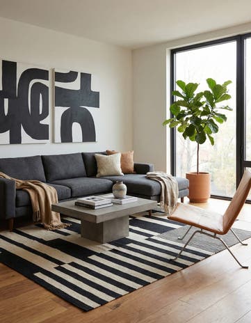 5' 8 x 7' 10 Hand Woven Kilim Modern Wool Rug