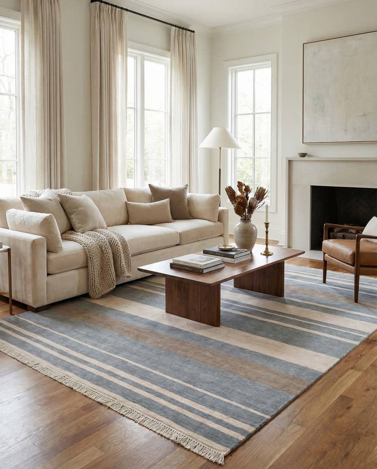 Detail image of 4' 9 x 6' 8 Hand Knotted Darya Wool Rug