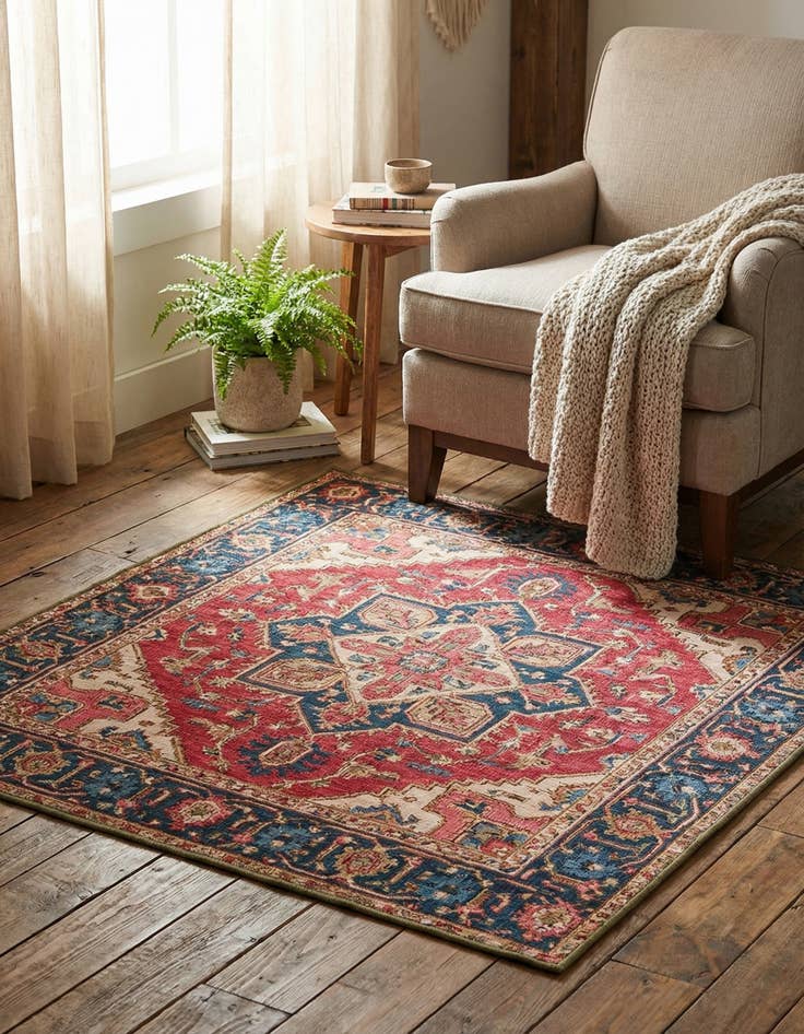 Detail image of  1' 4 x 1' 4  Washable Traditional Indoor / Outdoor Sample Rug