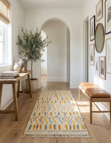 4' x 8' Hand Knotted Moroccan Wool Runner Rug