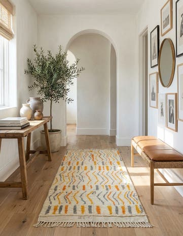 4' x 8' Hand Knotted Moroccan Wool Runner Rug