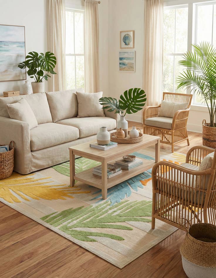 Detail image of 7' 10 x 7' 10  Washable Aruba Indoor / Outdoor Square Rug