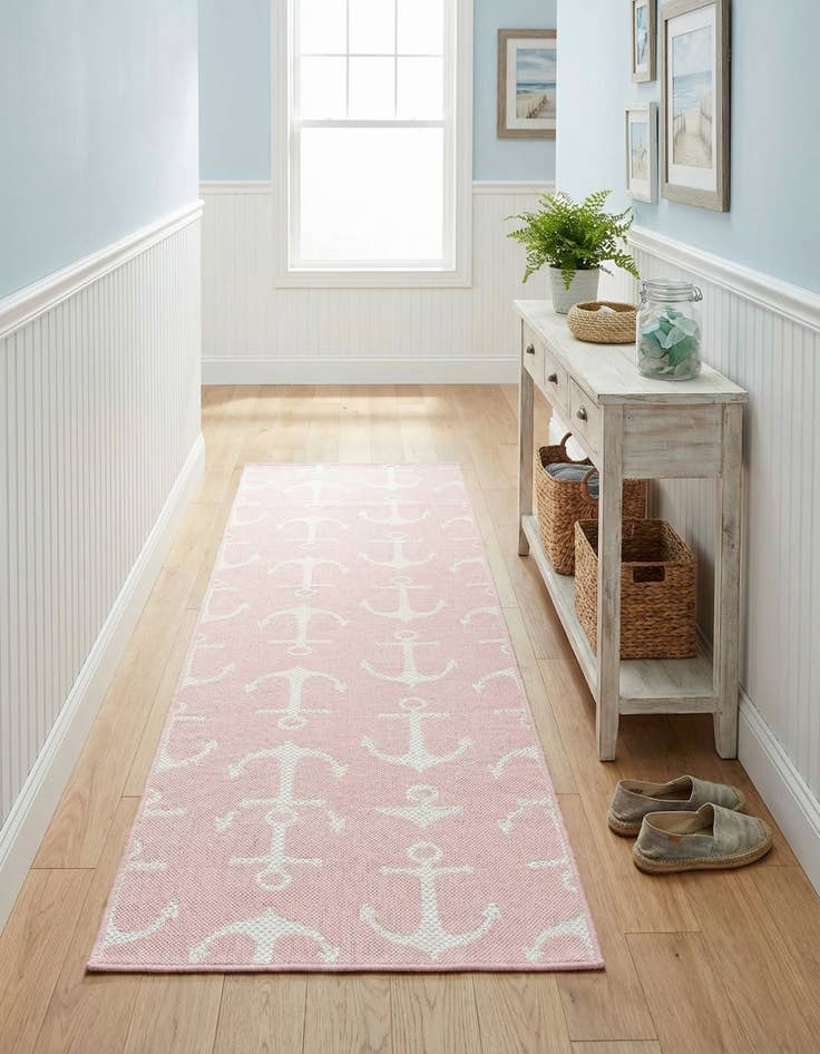 Detail image of 2' x 8'  Washable Coastal Indoor / Outdoor Runner Rug