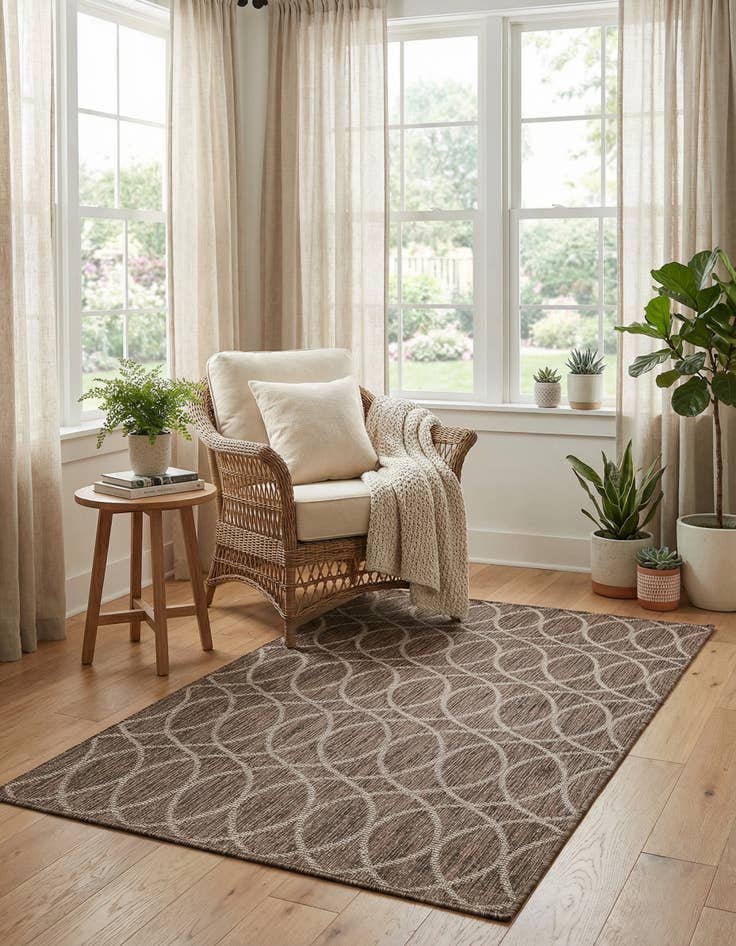 Detail image of 3' x 5' 3  Washable Trellis Indoor / Outdoor Rug