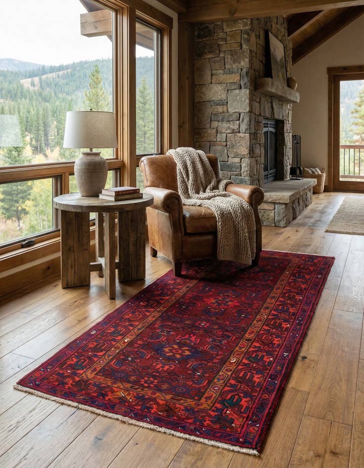 Detail image of 3' 9 x 6' 11 Hamedan Wool Rug