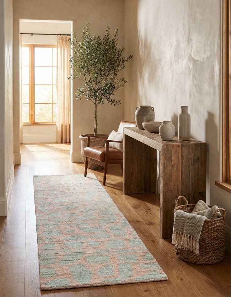 Detail image of 2' 6 x 9' 10  Hand Knotted Moroccan Wool Runner Rug