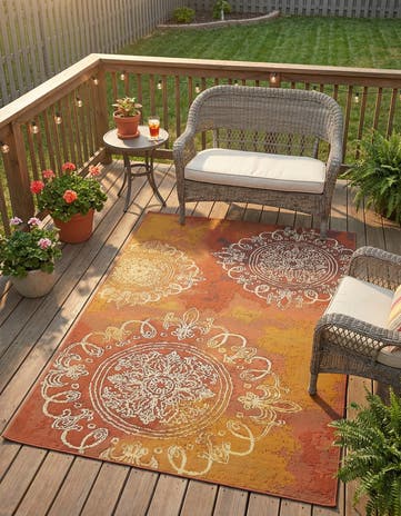 4' x 6' Easy-Clean Modern Indoor / Outdoor Rug