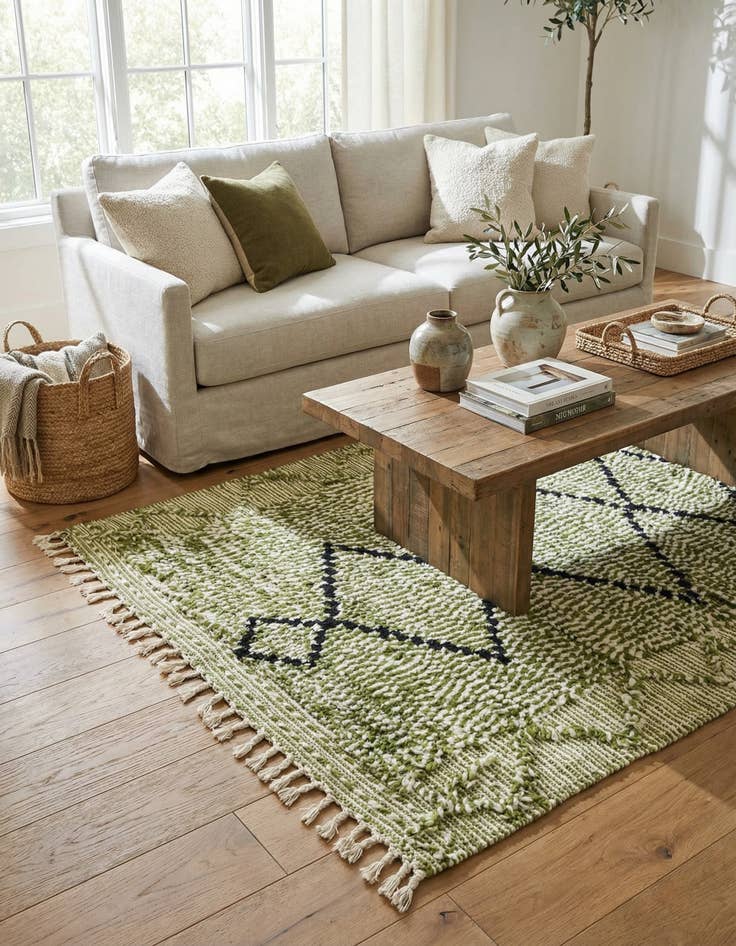 Detail image of 4' 3 x 6' 6  Hand Knotted Moroccan Wool Rug