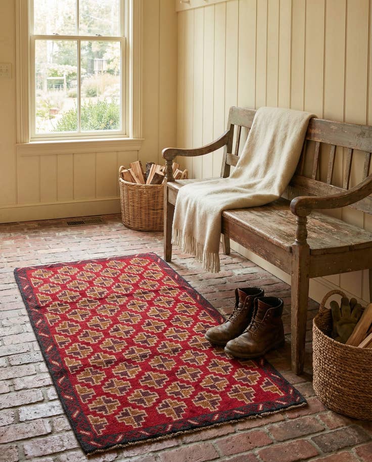 Detail image of 3' x 4' 9 Hand Knotted Balouch Persian Wool Rug