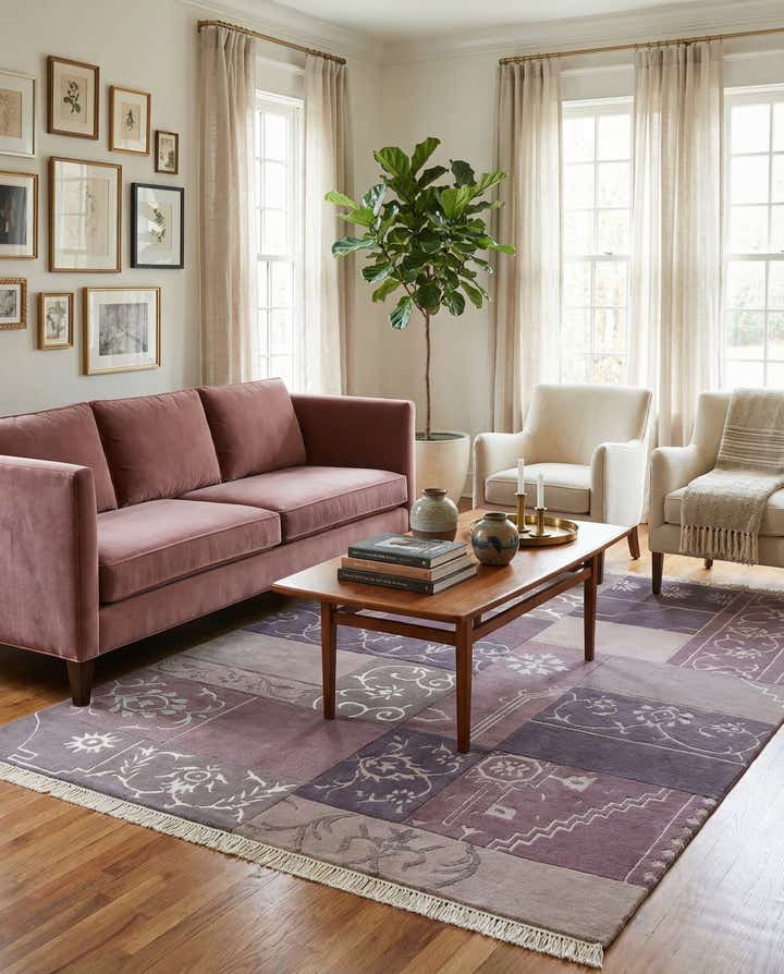 4' 7 x 6' 7 Hand Knotted Darya Wool Rug