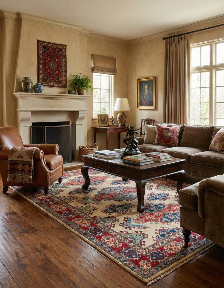 Detail image of 4' 1 x 6'  Hand Knotted Kazak Rug