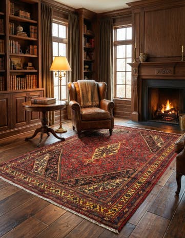 6' 8 x 10' 3 Hamedan Wool Rug