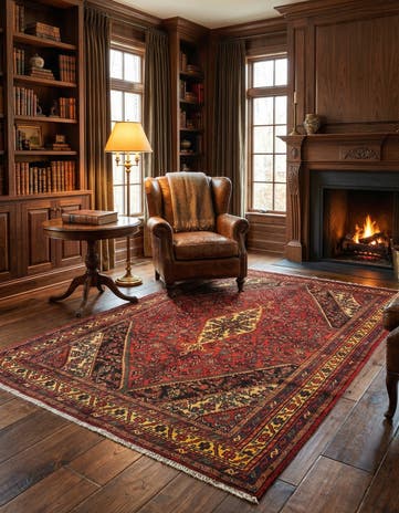 6' 8 x 10' 3 Hamedan Wool Rug