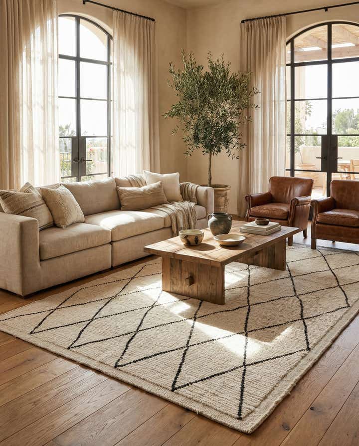 5' 4 x 7' 10 Hand Knotted Moroccan Wool Rug