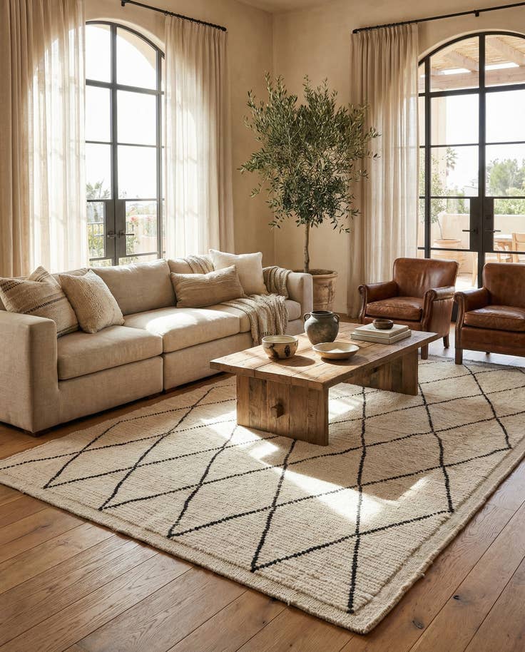 Detail image of 5' 4 x 7' 10 Hand Knotted Moroccan Wool Rug