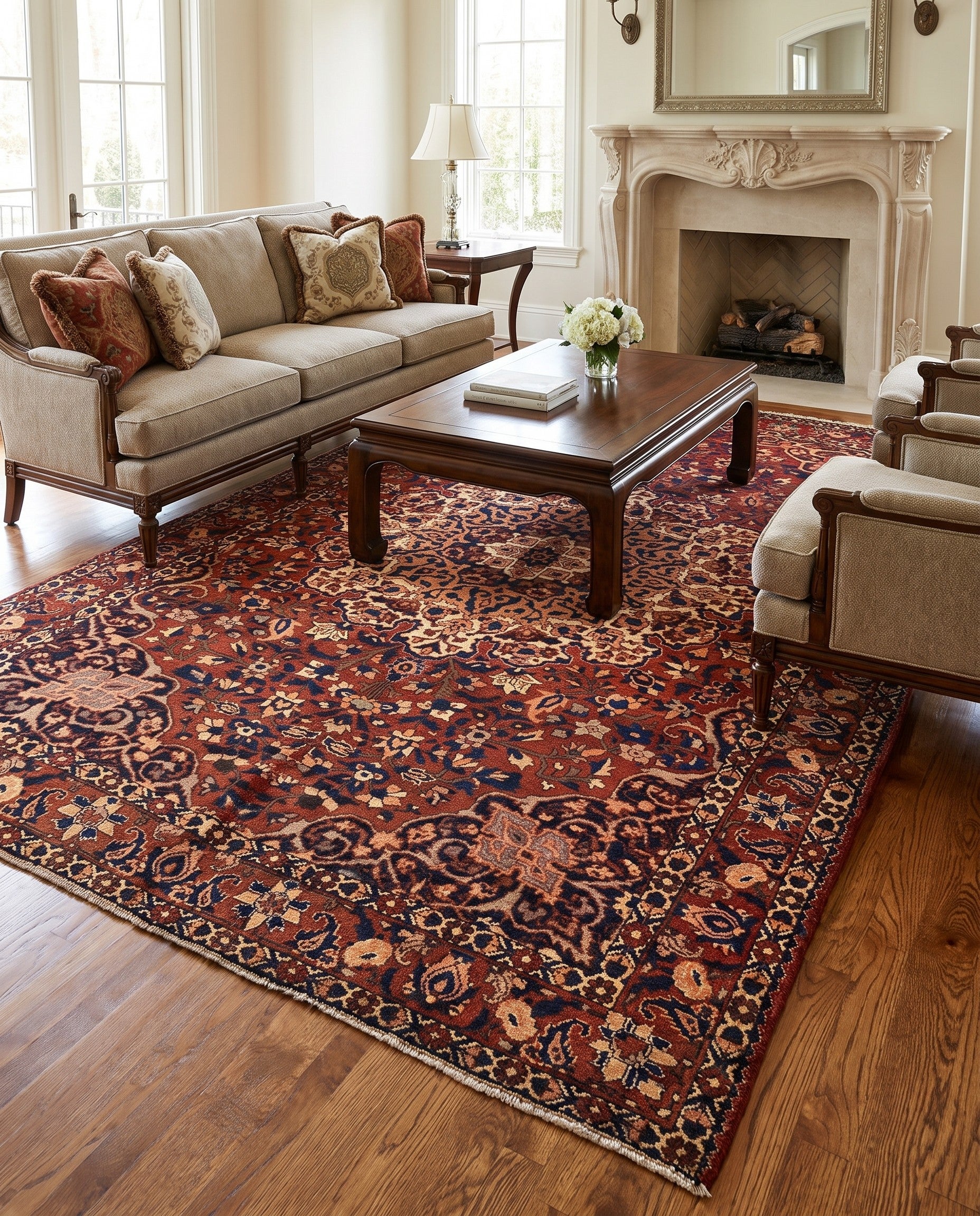 6' 8 x 10' 1 Bachtiar Wool Rug