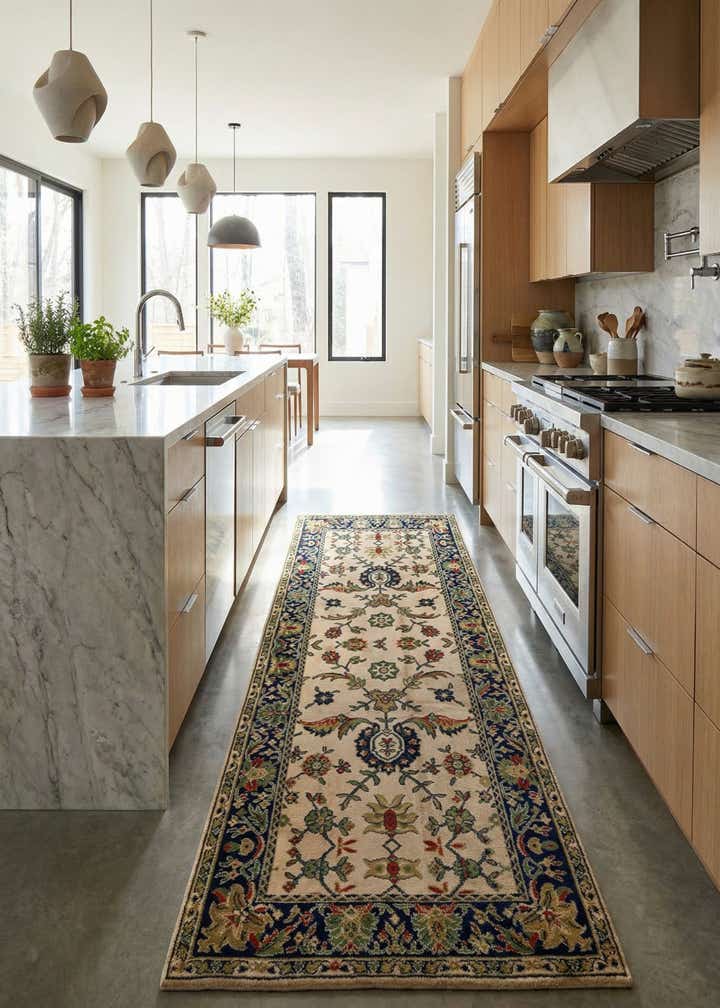 5' x 12' Sarough Wool Runner Rug