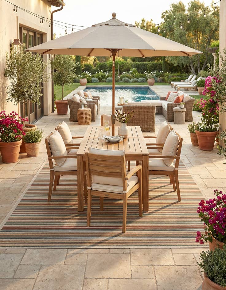 Detail image of 10' x 13'  Washable Baja Indoor / Outdoor Rug