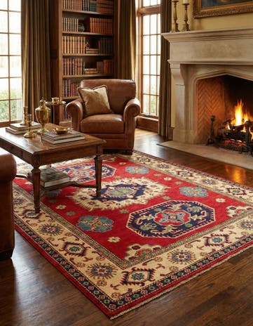 5' 1 x 6' 6 Hand Knotted Kazak Rug