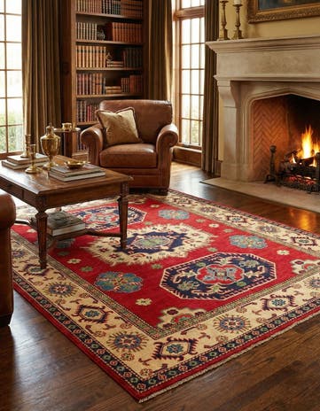 5' 1 x 6' 6 Hand Knotted Kazak Rug