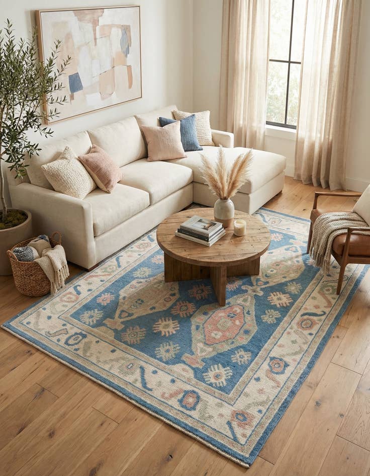 Detail image of 7' 7 x 10'  Hand Knotted Moroccan Wool Rug