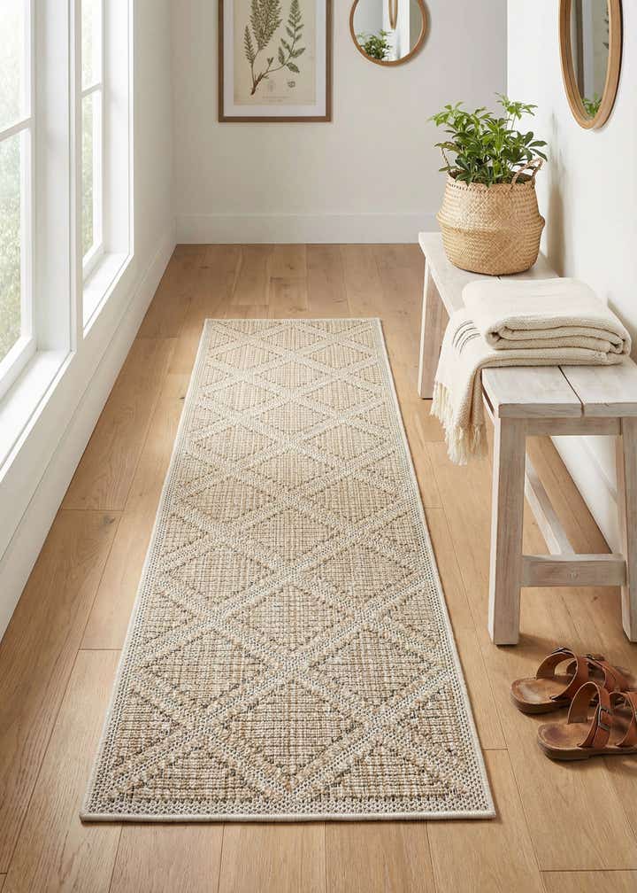 2' x 8' Easy-Clean Trellis Indoor / Outdoor Runner Rug