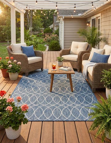 5' 3 x 8' Easy-Clean Lattice Indoor / Outdoor Rug