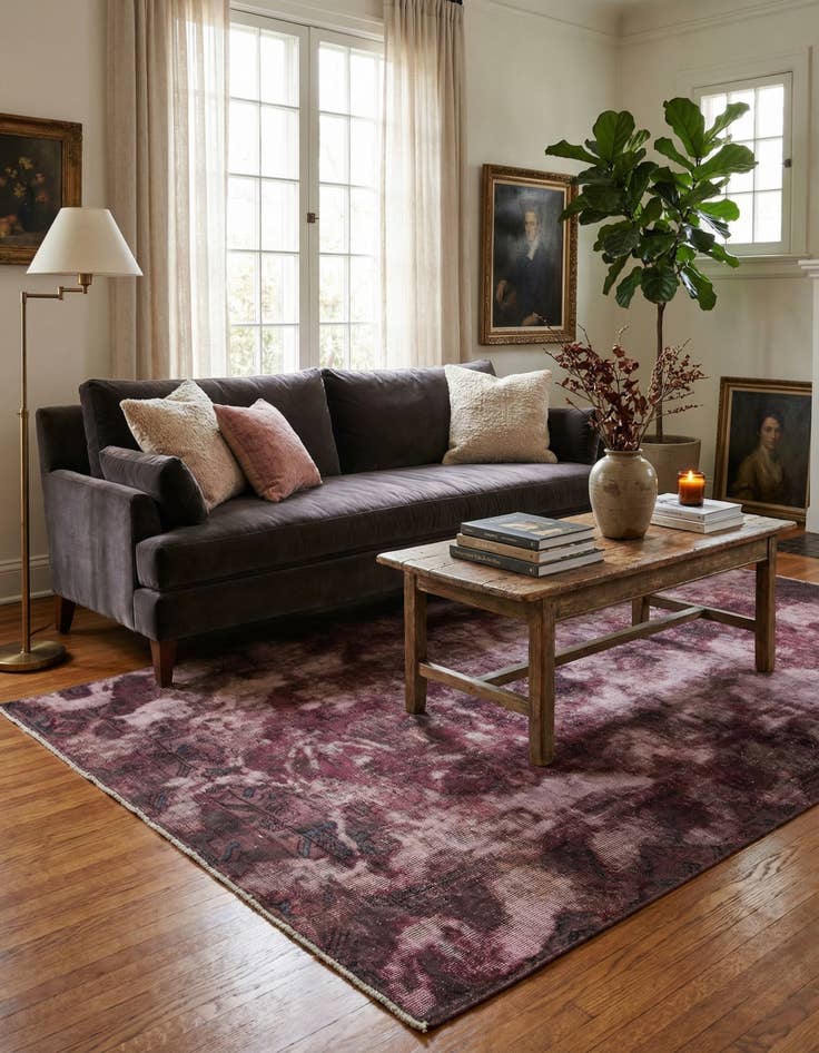 Detail image of 5' 7 x 9' Hand Knotted Ultra Vintage Persian Wool Rug