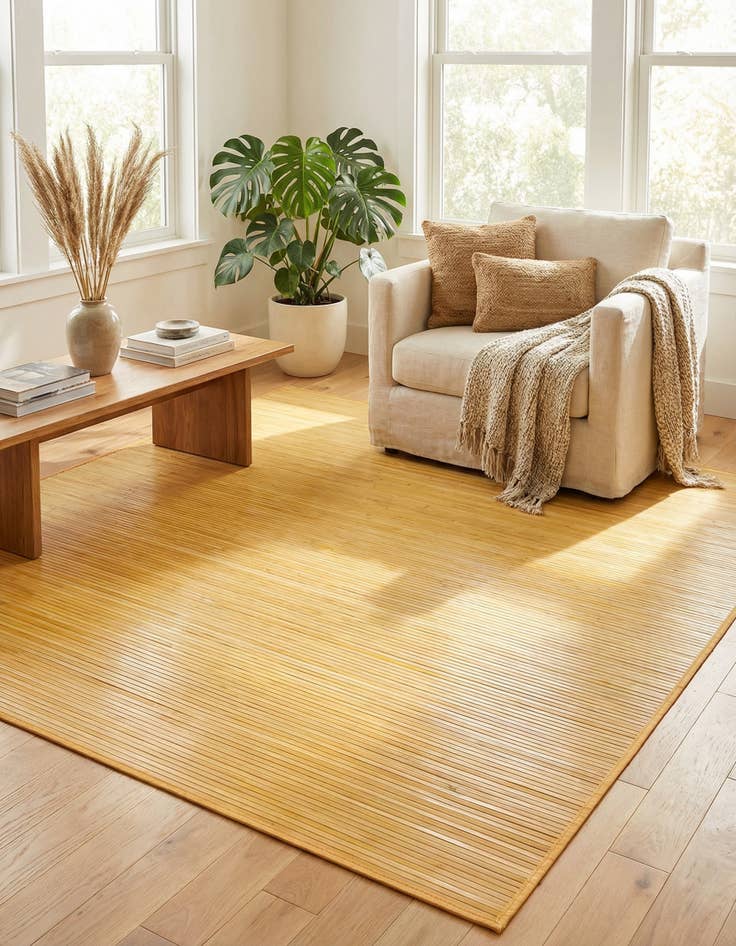 Detail image of  7' 10 x 7' 10 Bamboo Square Rug