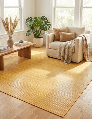 Yellow Bamboo Square Rug